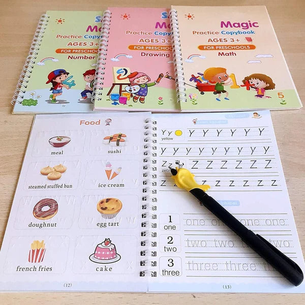 Sank Magic Practice Copybook (4 BOOKS,1 PEN,1 GRIP,10 REFILL)