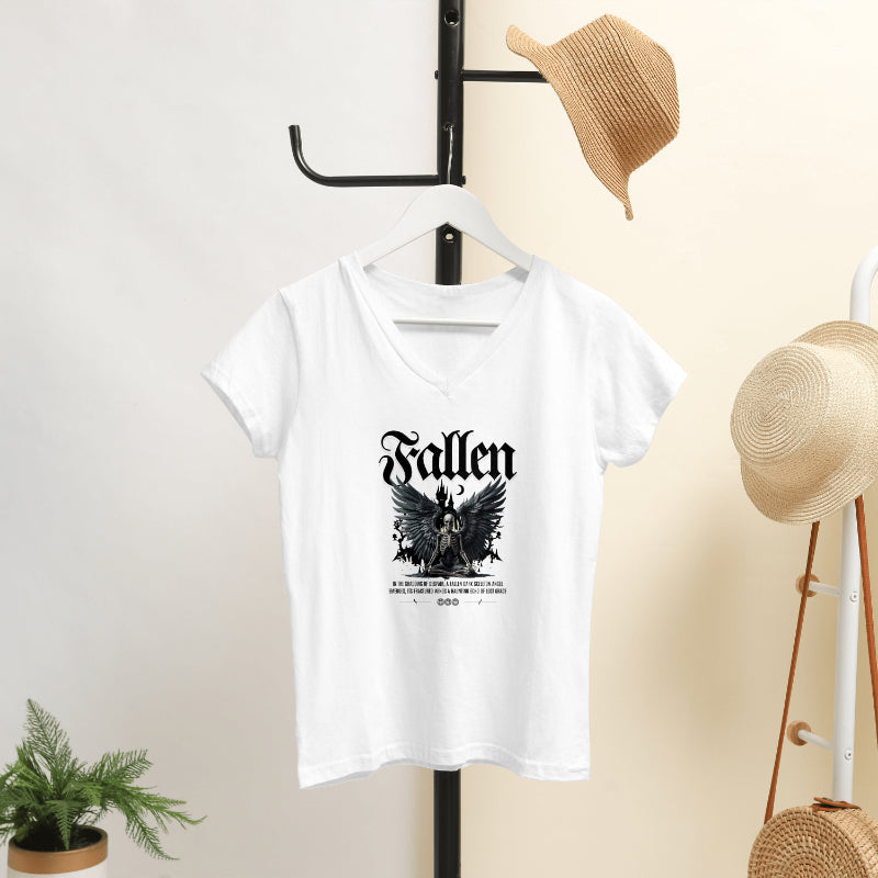 Fallen Skeleton Wings Casual T-shirt (white)